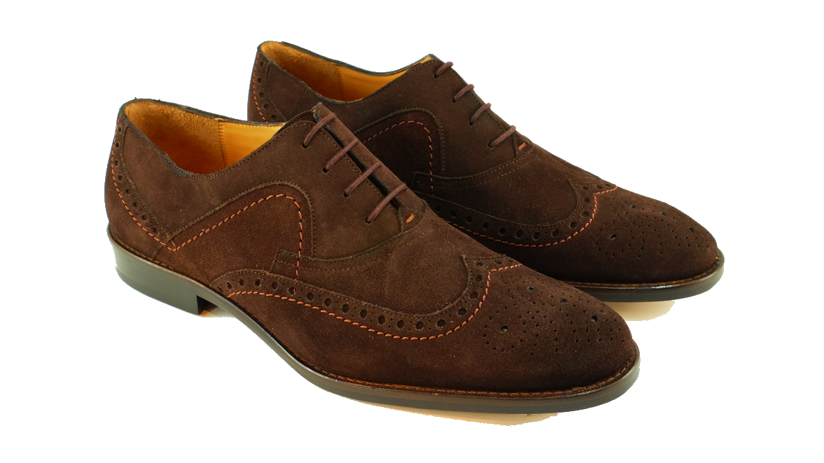 Alan Payne Juan Suede Wingtip Oxford-brown on clearance