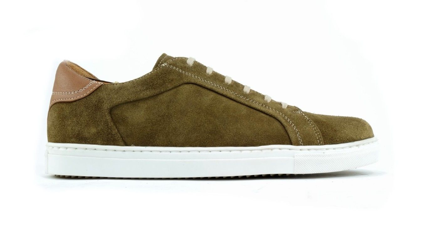 Alan Payne Mystic Olive Suede Sneaker on clearance