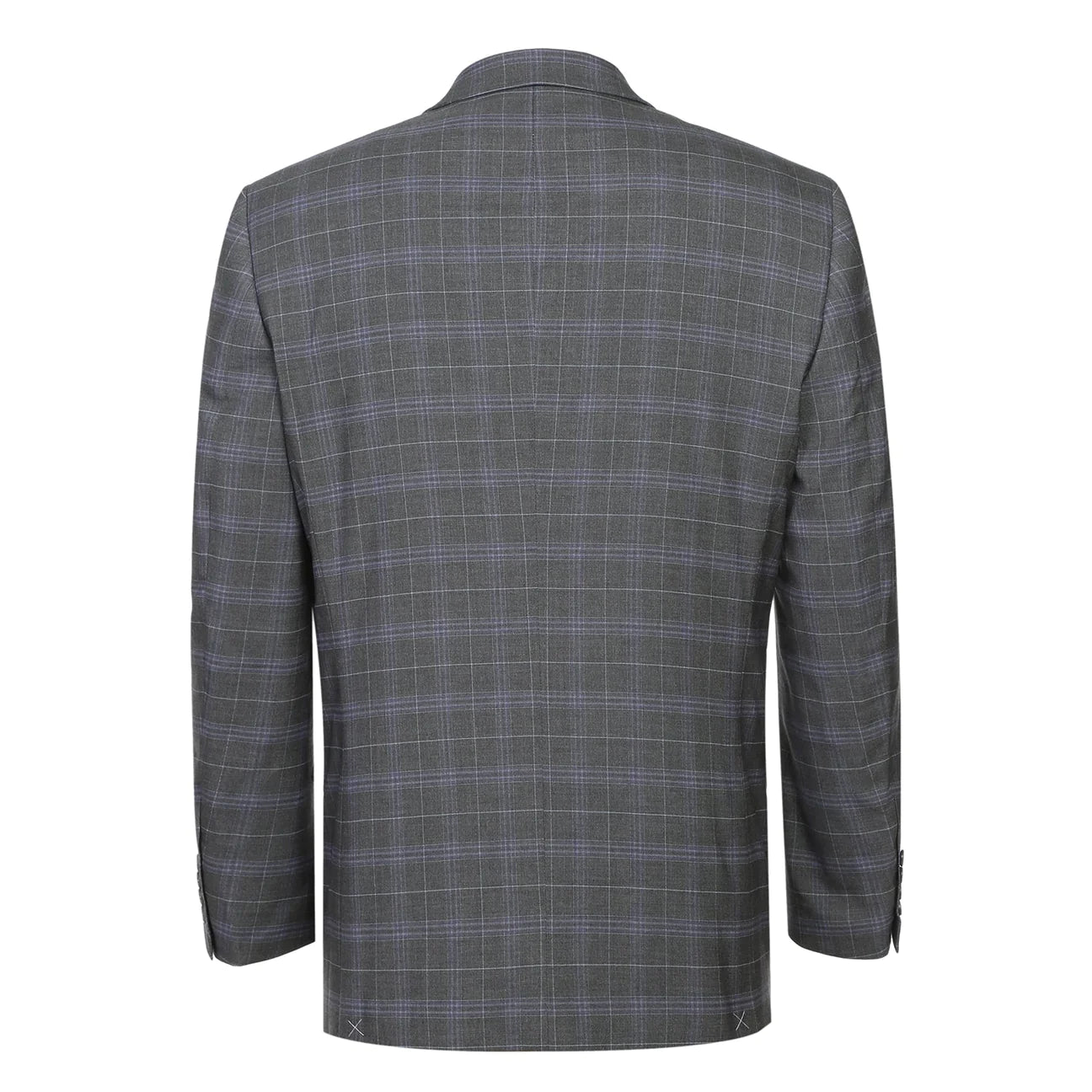 Renoir Classic Fit Light Grey with Purple Windowpane Suit on clearance
