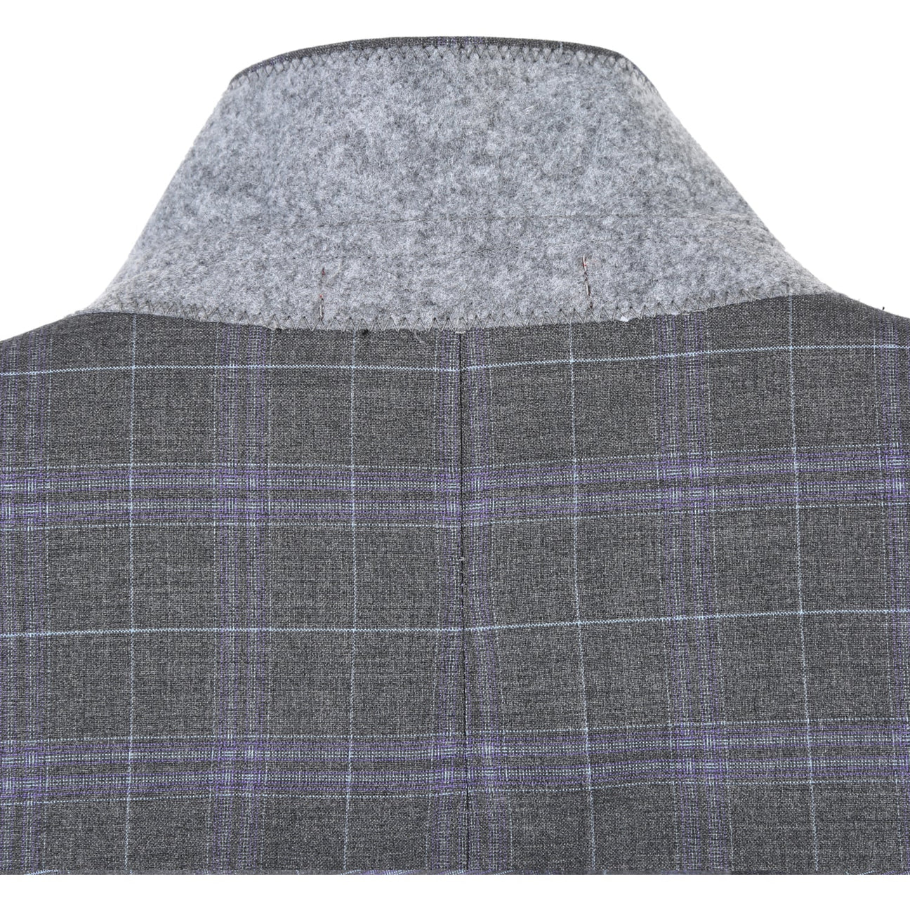 Renoir Classic Fit Light Grey with Purple Windowpane Suit on clearance