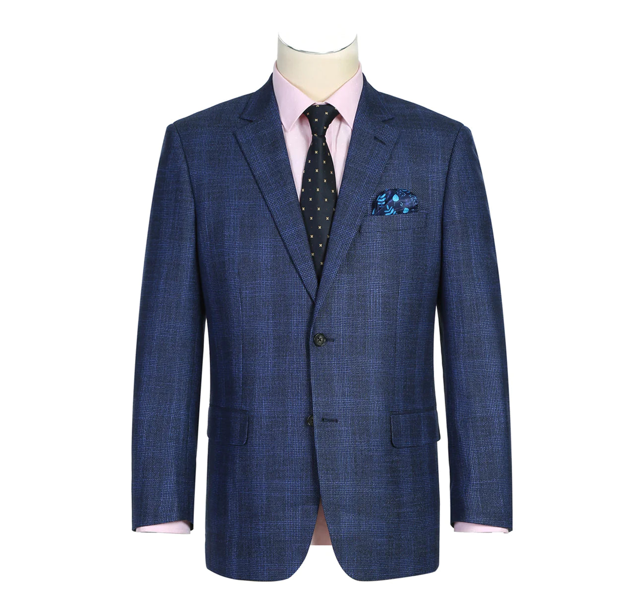 Renoir Blue Plaid Classic Fit Sport Coat