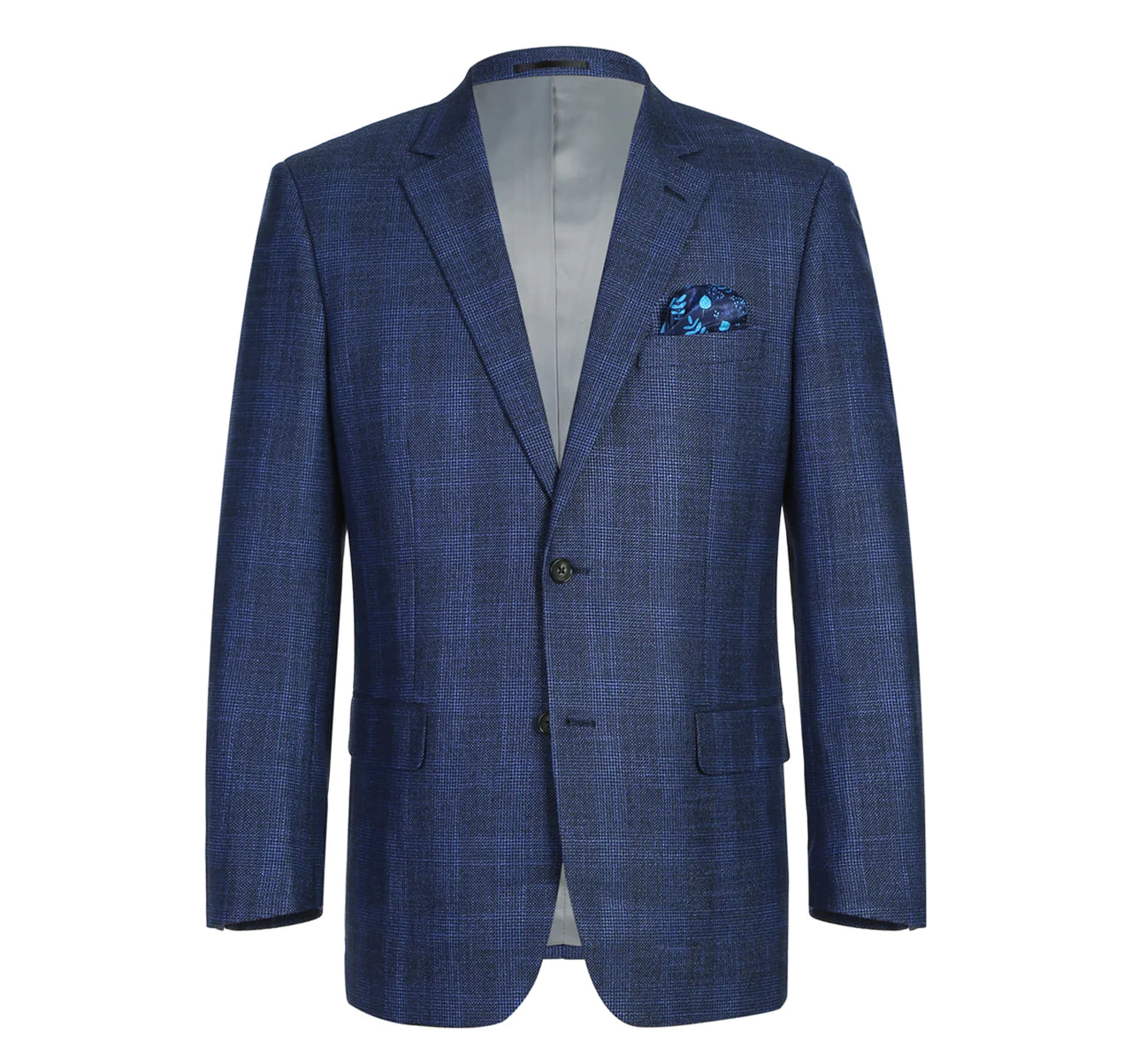 Renoir Blue Plaid Classic Fit Sport Coat