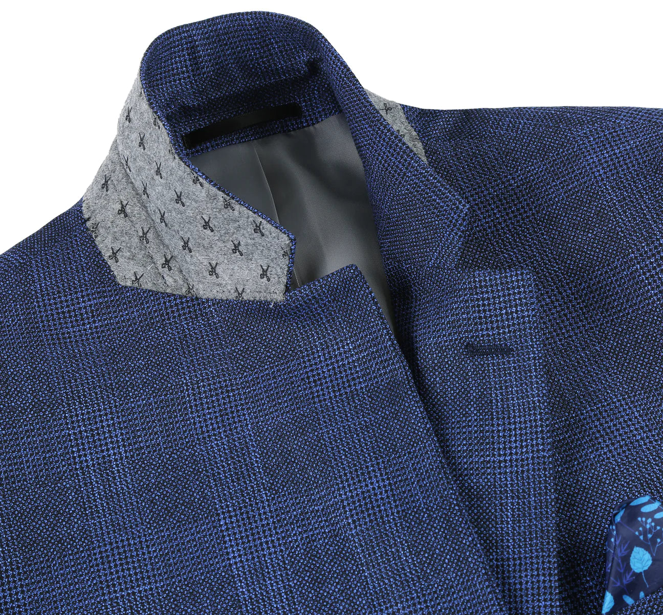 Renoir Blue Plaid Classic Fit Sport Coat