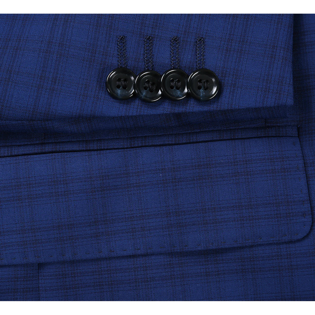 Renoir Classic Fit Blue Check Suit on clearance