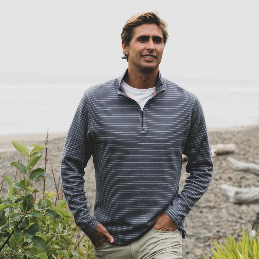 Fish Hippie Shad Point 1/4" Stripe Pullover on clearance