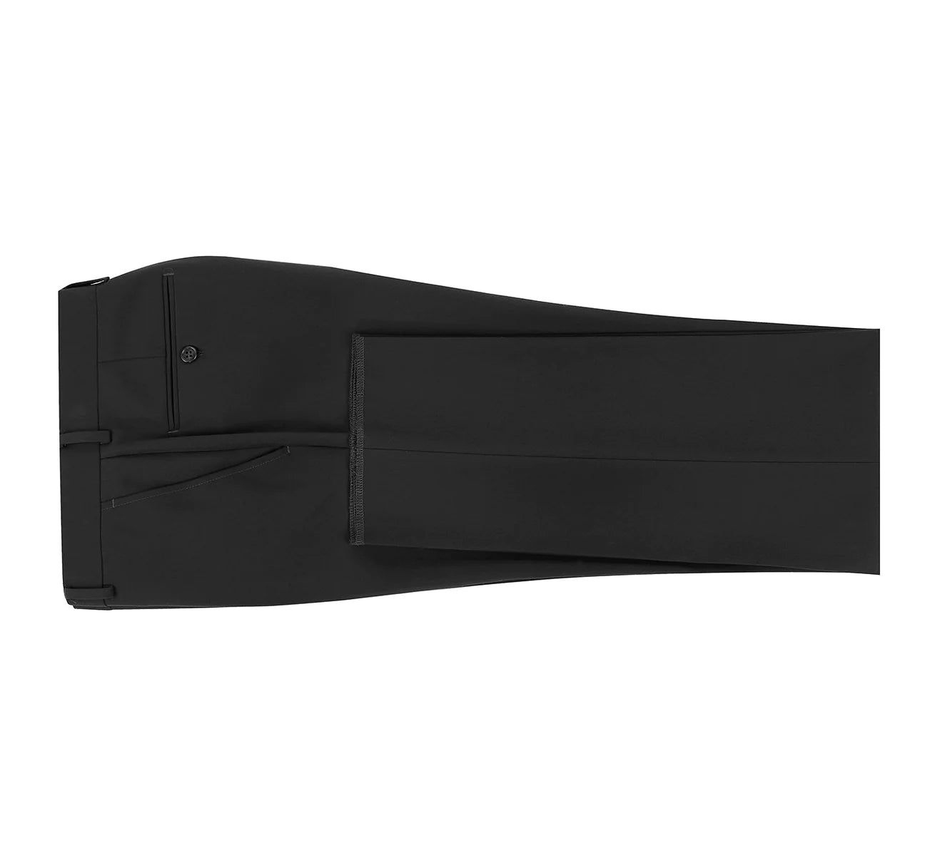 The Total Gentleman Black Flat Front Suit Pant