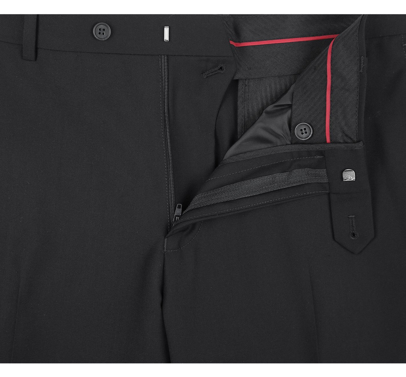 The Total Gentleman Black Flat Front Suit Pant