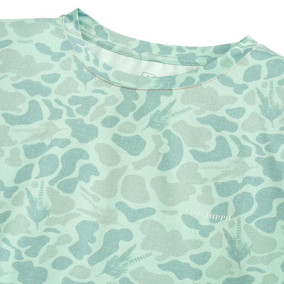 Fish Hippie Fly Camo Performance Crew on clearance
