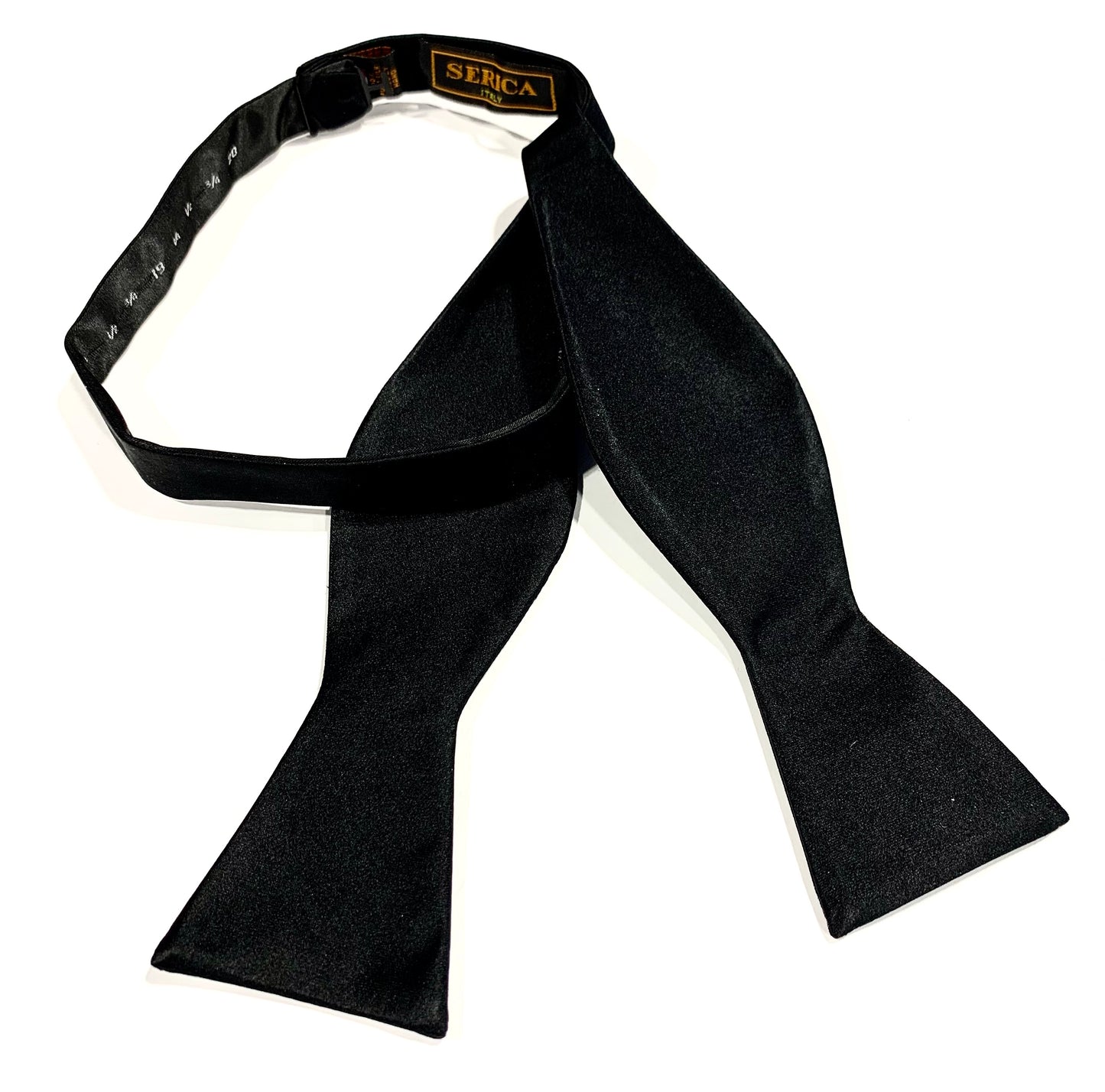 Men's 100% Silk Black Self Bow Tie by Serica
