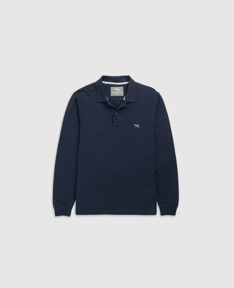 Rodd and Gunn Long Sleeve Sports Fit Gunn Polo Eclipse
