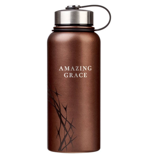 Water Bottle Brown Crown of Thorns/Amazing Grace Isa 53:5