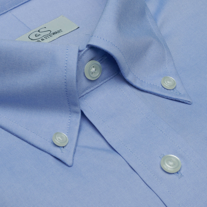 Cooper and Stewart Blue Non-Iron Pinpoint Button Down Dress Shirt