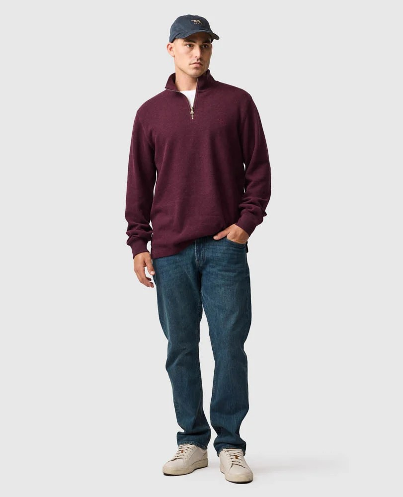 Rodd and Gunn Alton Ave 1/4 Zip Sweatshirt in Black Fig