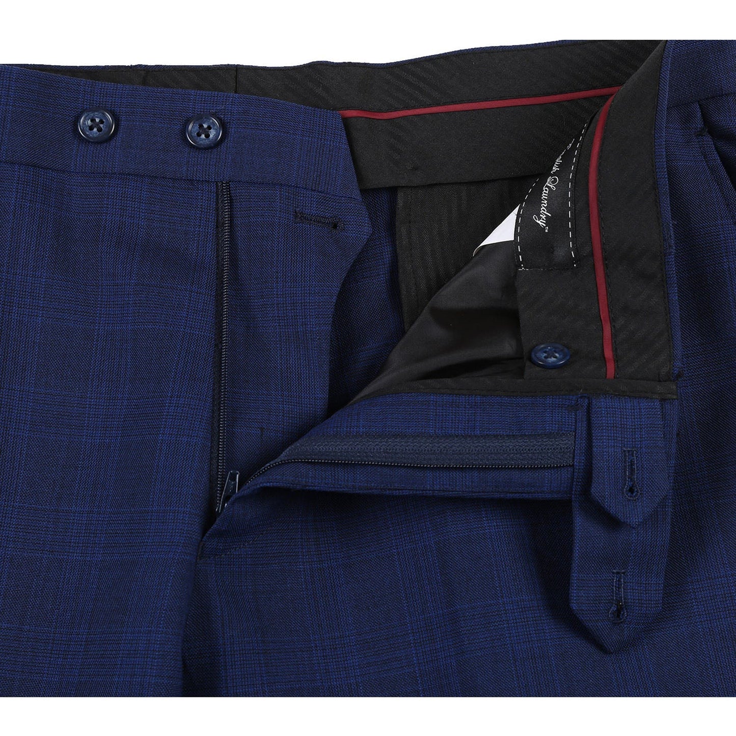 EL72-55-412 Midnight Blue Check Wool Suit