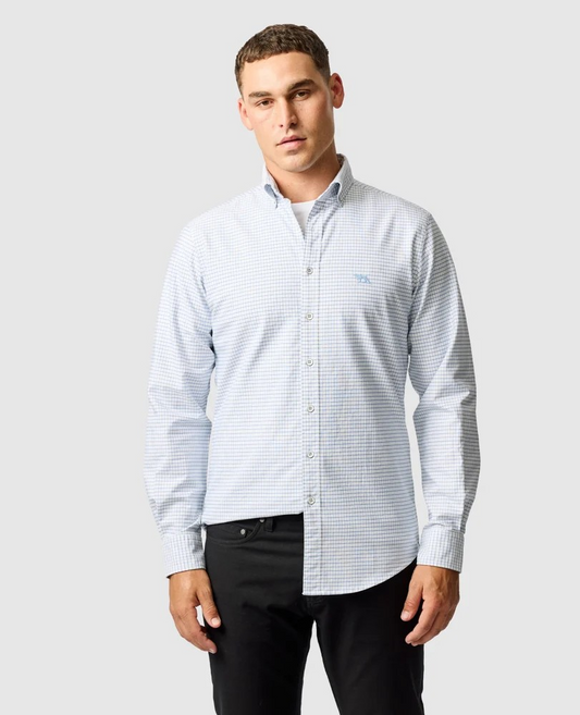Rodd and Gunn Dusk Blue Check Oxford Button Down Shirt