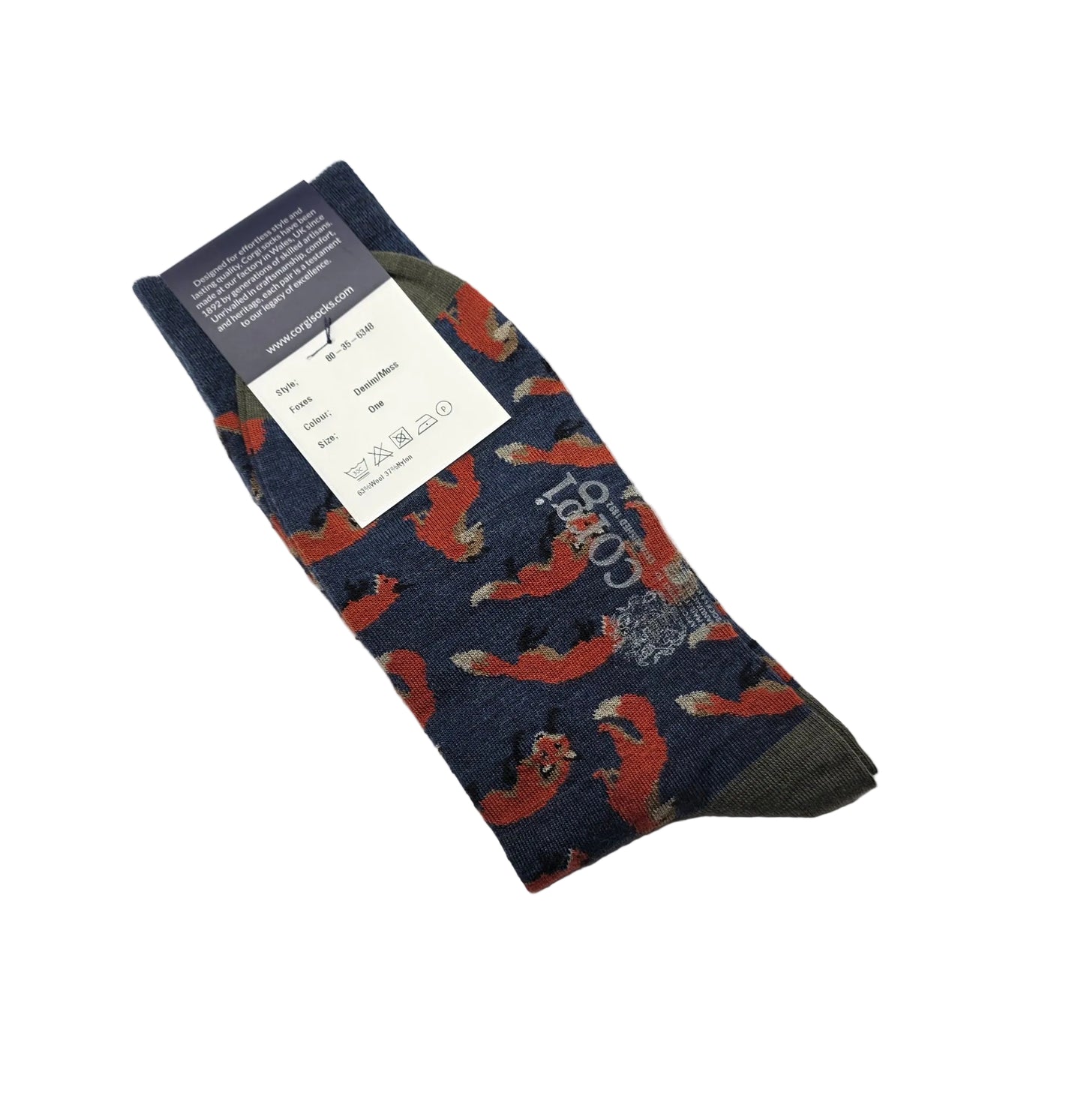 Corgi Premium Blue with Orange Fox Socks