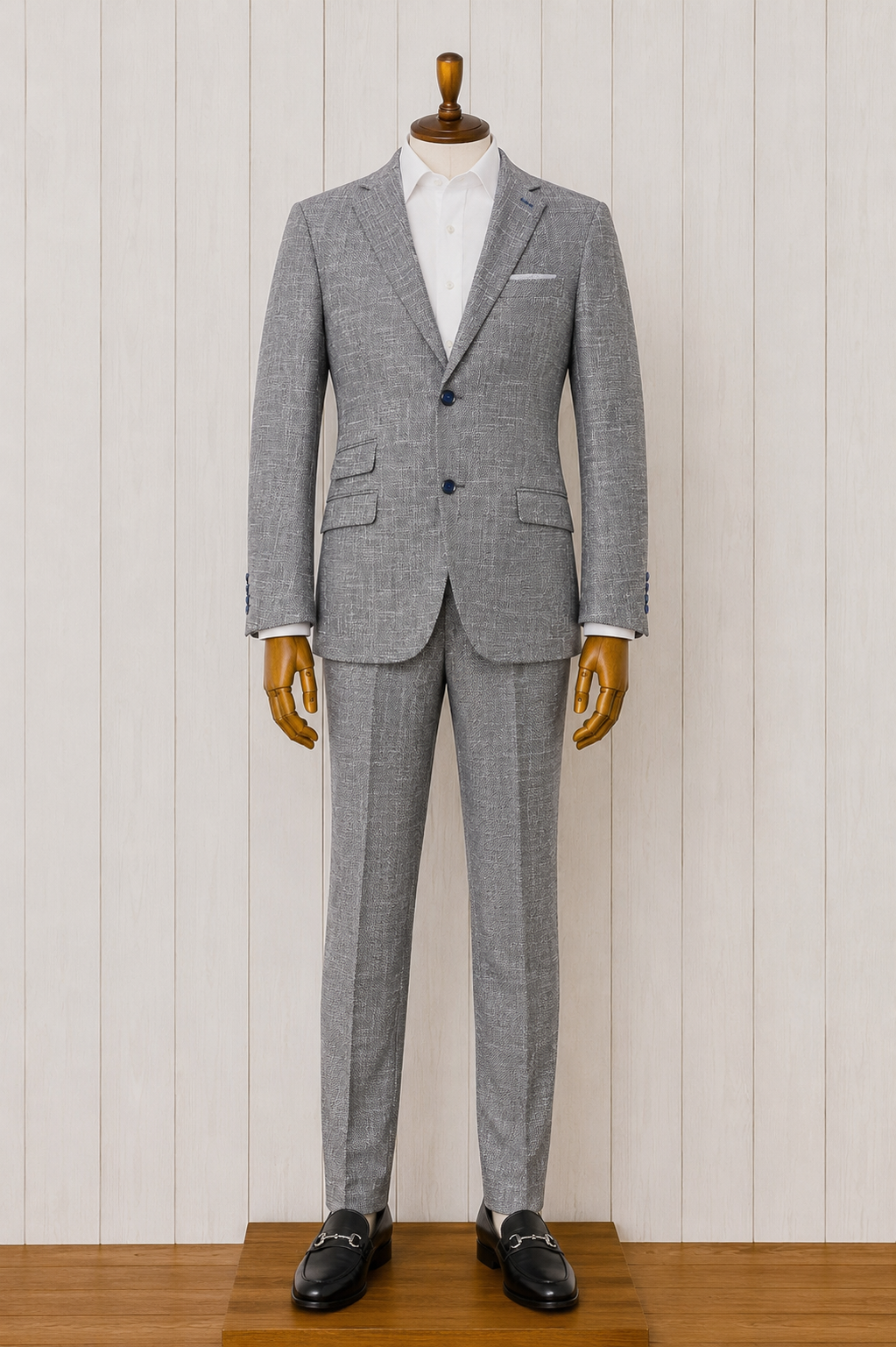 Manchester and Tailor Light Blue Tickweave Slim Fit Suit