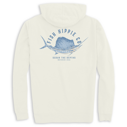 Fish Hippie Drifter Sailfish Hoodie in Coconut