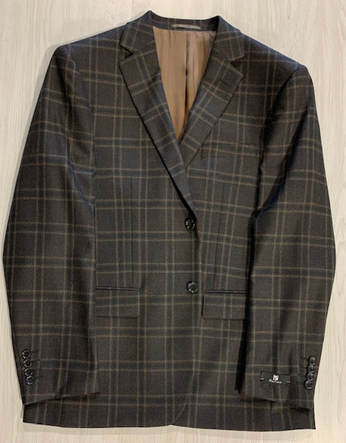 Renoir Brown Plaid Slim Fit Sport Coat
