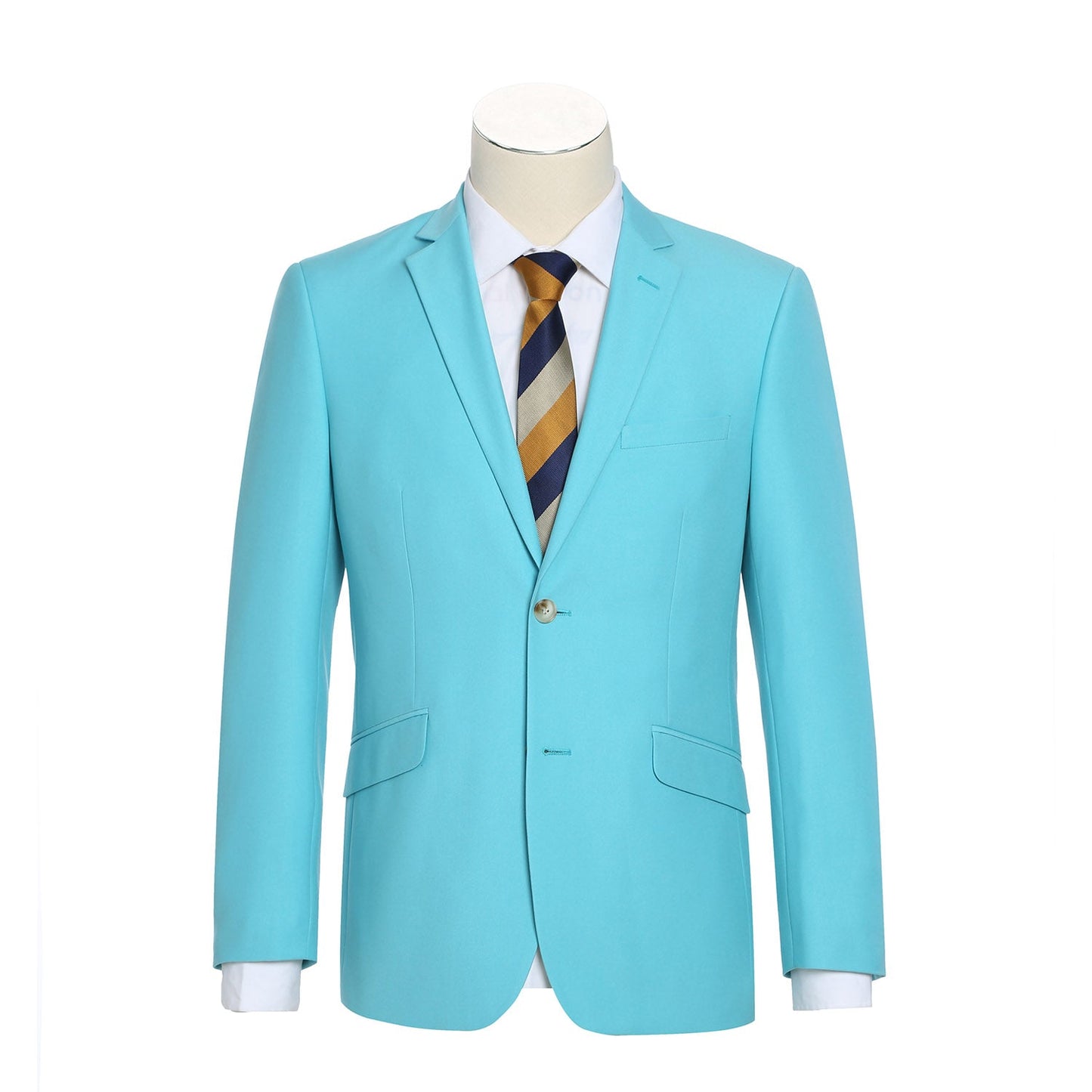 201-59 Men's 2-Piece Slim Fit Single Breasted Notch Lapel Suit