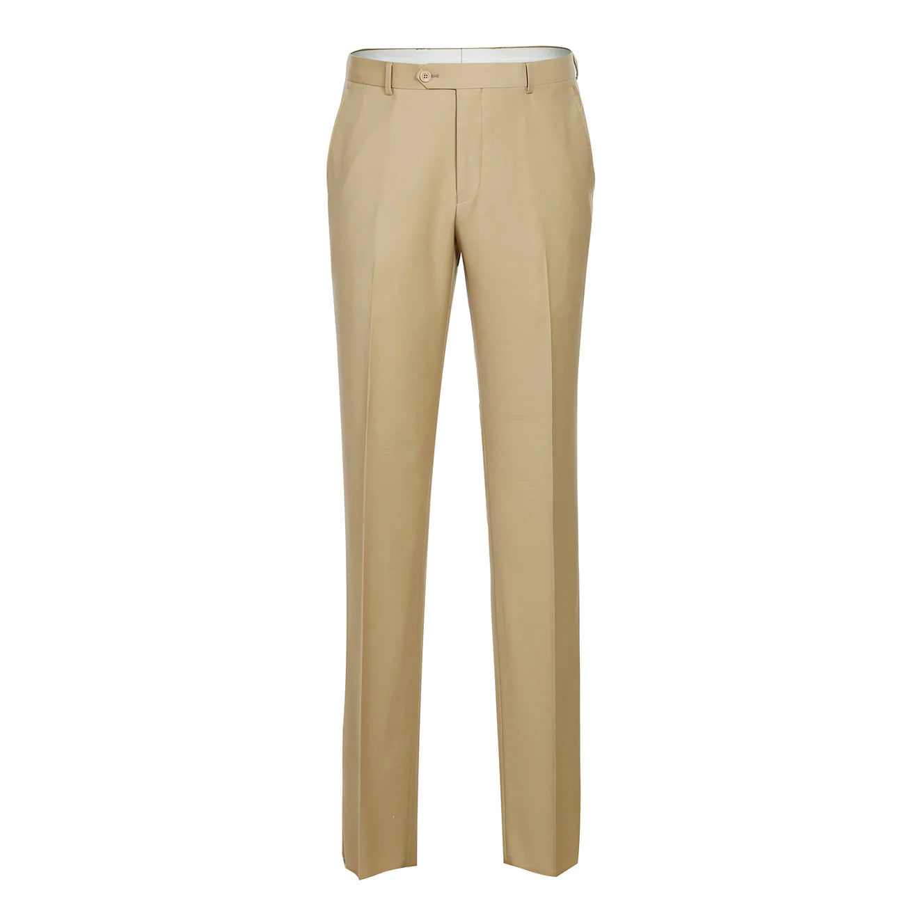 Renoir Tan Slim Fit Flat Front 100% Wool Suit Pant
