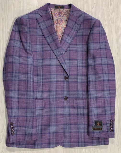 Tiglio Purple and Navy Plaid Sport Coat