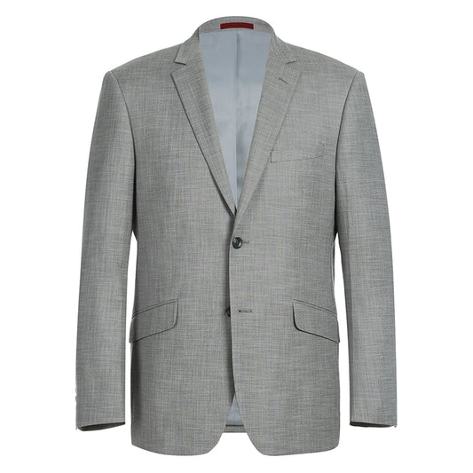 Renoir 293-17 Men's Slim Fit Notch Lapel Gray Solid Suit