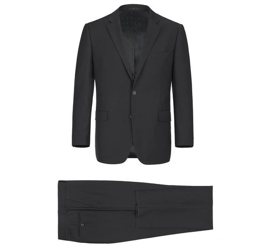 Renoir Classic Fit Black 2 Button Notch Lapel Suit