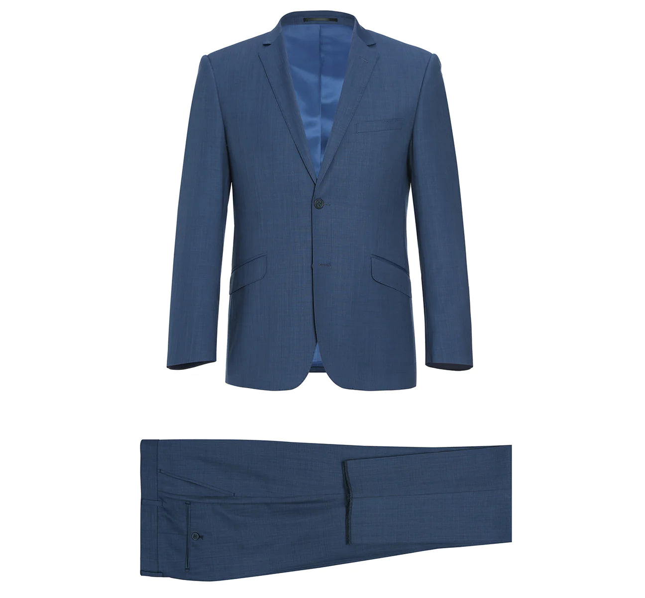 Renoir Slim Fit Notch Lapel Heathered Blue Suit