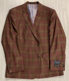 TG Signature Series Rust/Orange/Red/Black Plaid Sport Coat