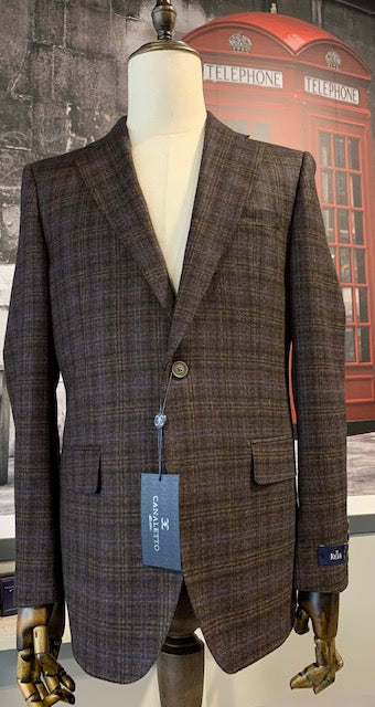 Canaletto Brown Plaid Sport Coat