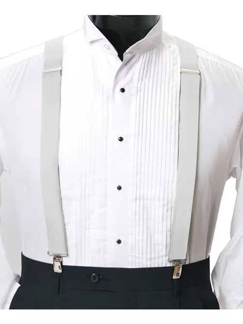 Suspenders Men's White Elastic