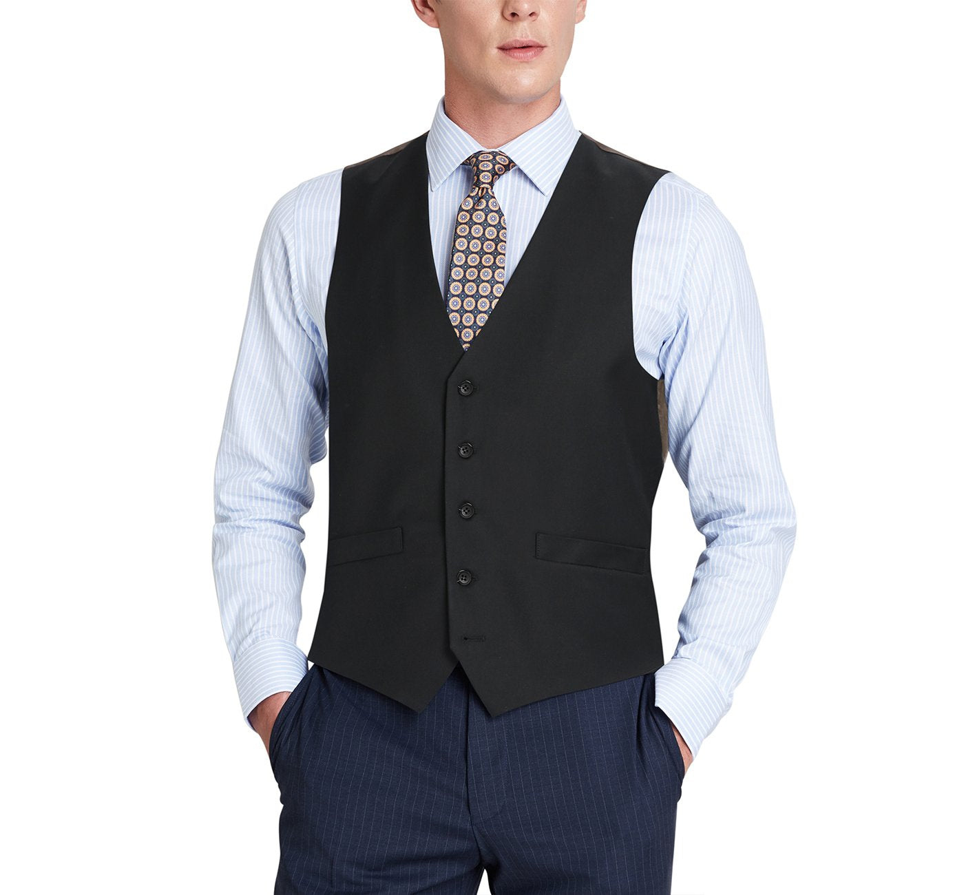 508-1 Men's Classic Fit Suit Separate Wool Vest