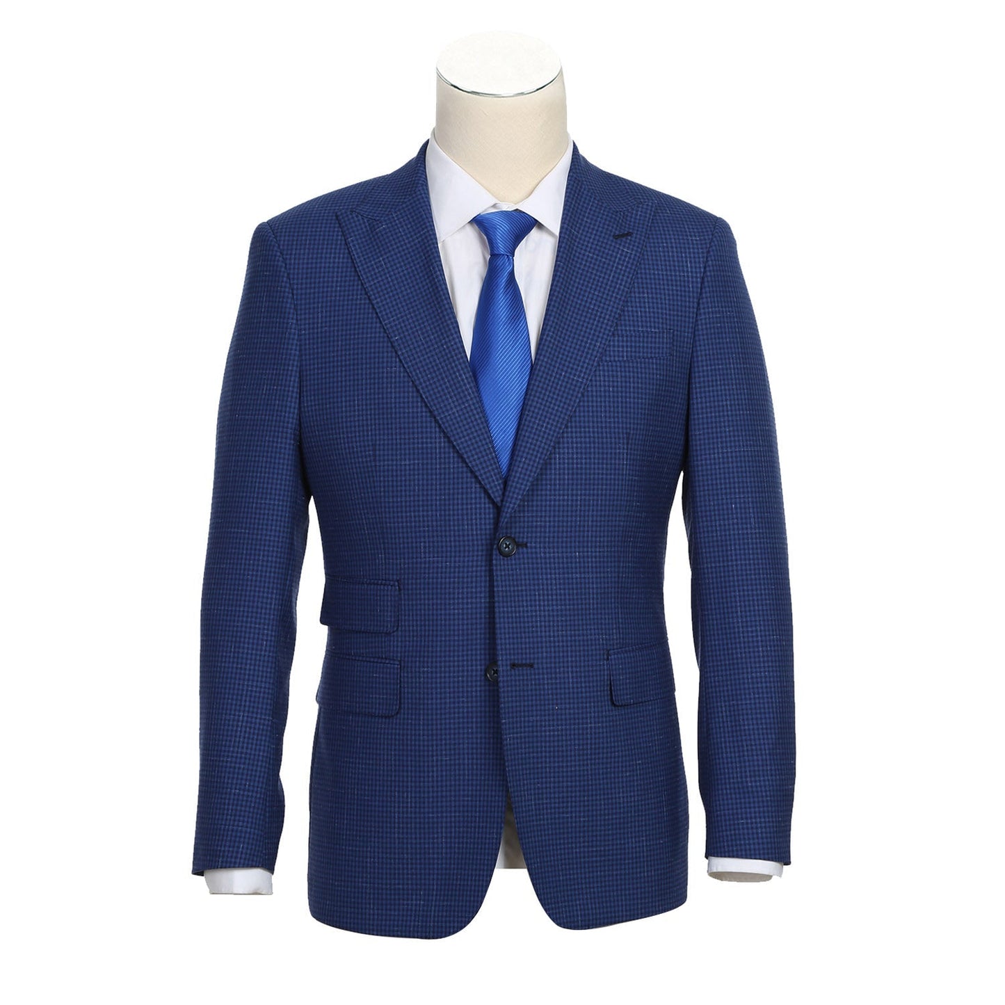 EL72-15-405 Blue Mini-Check Wool Suit