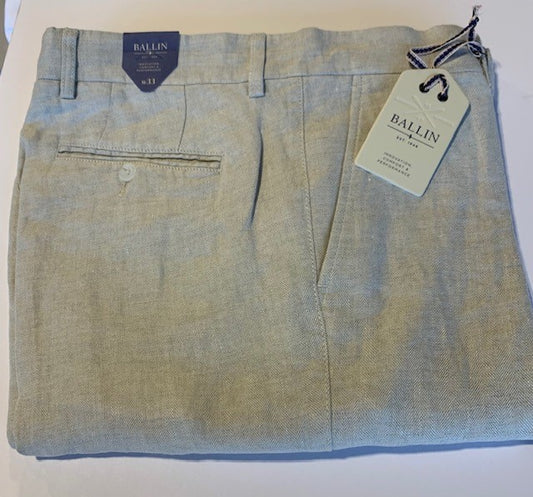 Ballin Natural Chambray Linen Herringbone Slack