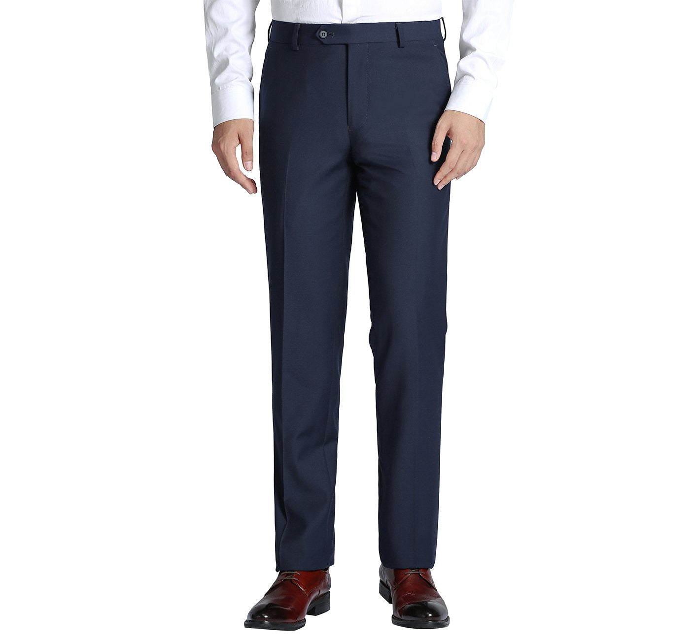 508-19 Men's Regular Fit Flat Front Wool Suit Pant