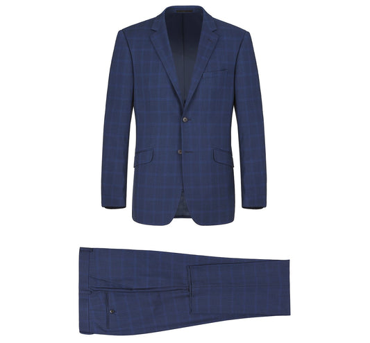 Renoir 292-6 Men's Slim Fit 2-Piece Single Breasted Check Dress Suit