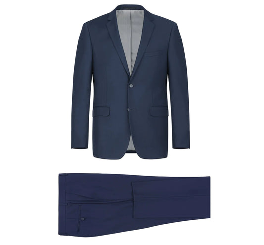 Renoir Navy Slim Fit Notched Lapel Suit 201-19