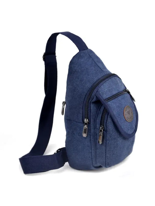 Westend Navy Crossbody Canvas Sling Bag with Adjustable Strap
