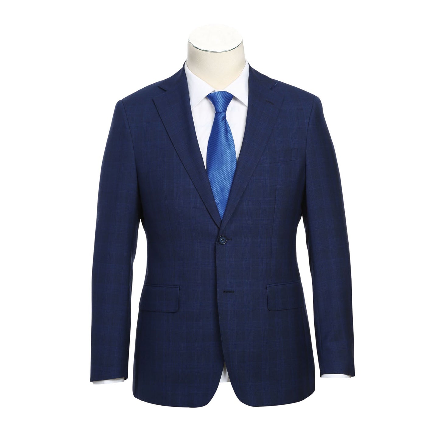 EL72-55-412 Midnight Blue Check Wool Suit