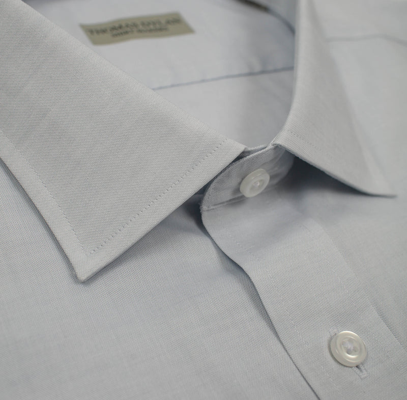 Thomas Dylan Silver Grey Spread Collar Dress Shirt