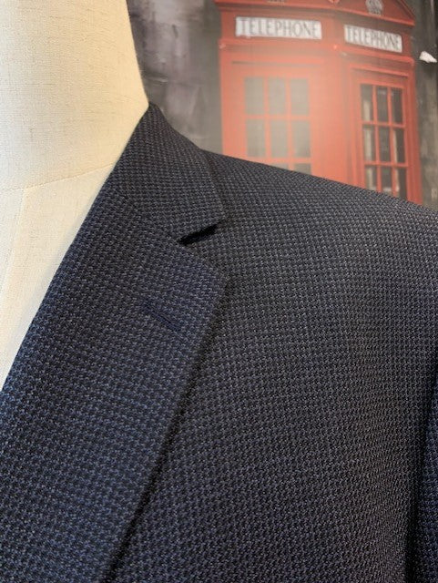 Blue Check Notch Lapel Sport Coat in a Portly Fit
