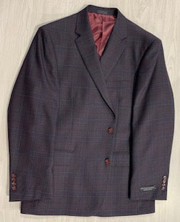 TG Burgundy Plaid Classic Fit Sport Coat