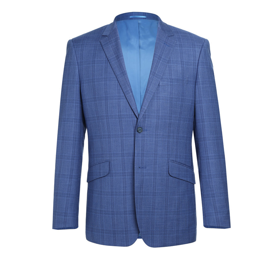 Renoir Light Blue Plaid Suit