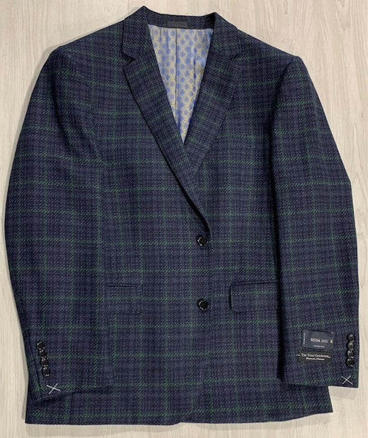 TG Signature Series Navy and Green Plaid Sport Coat