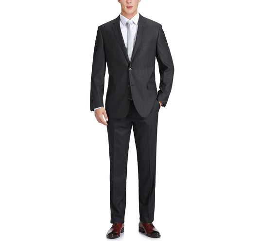 Renoir Charcoal Grey Classic Fit Super 140's Wool Suit