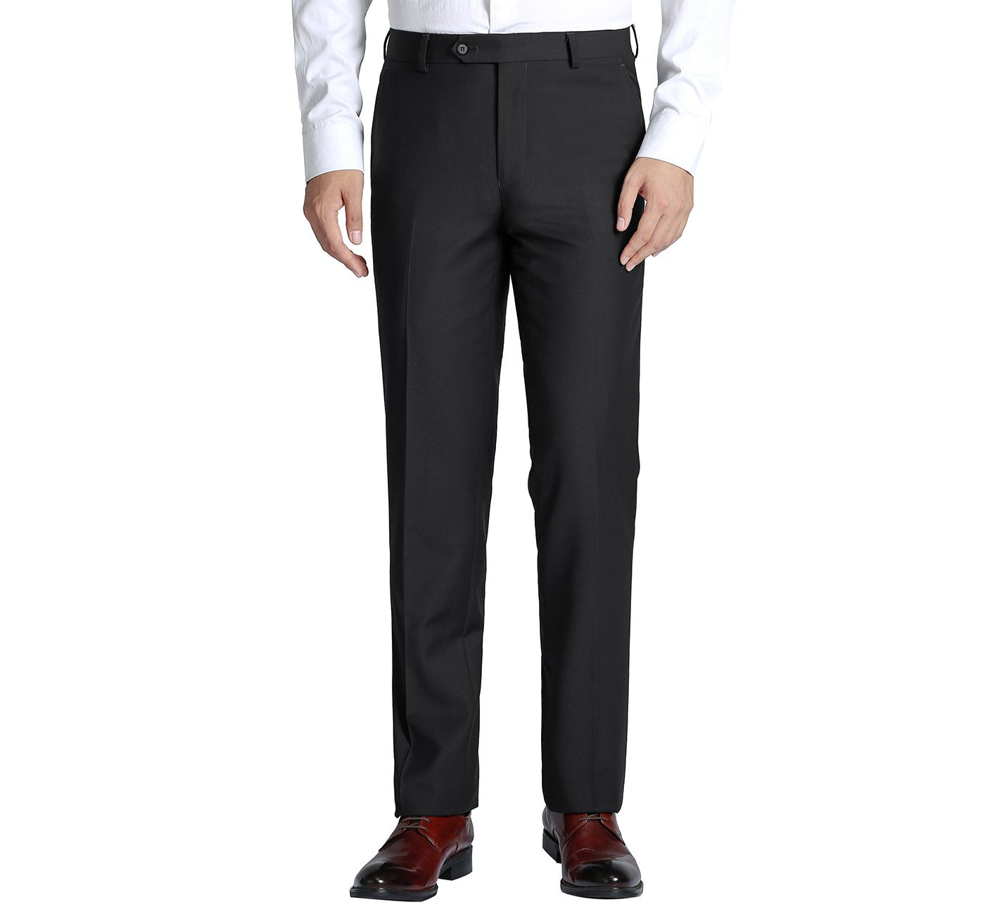 508-1 Men's Regular Fit Flat Front Wool Suit Pant
