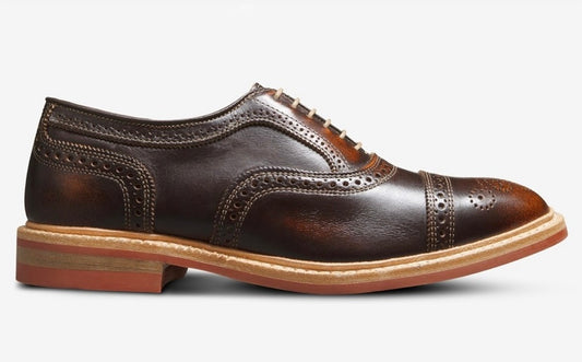 Allen Edmonds Strandmok Cap-toe Oxford with Dainite Rubber Sole in Brown Saddle Leather