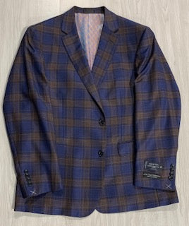 TG Signature Series Navy and Copper Plaid Sport Coat