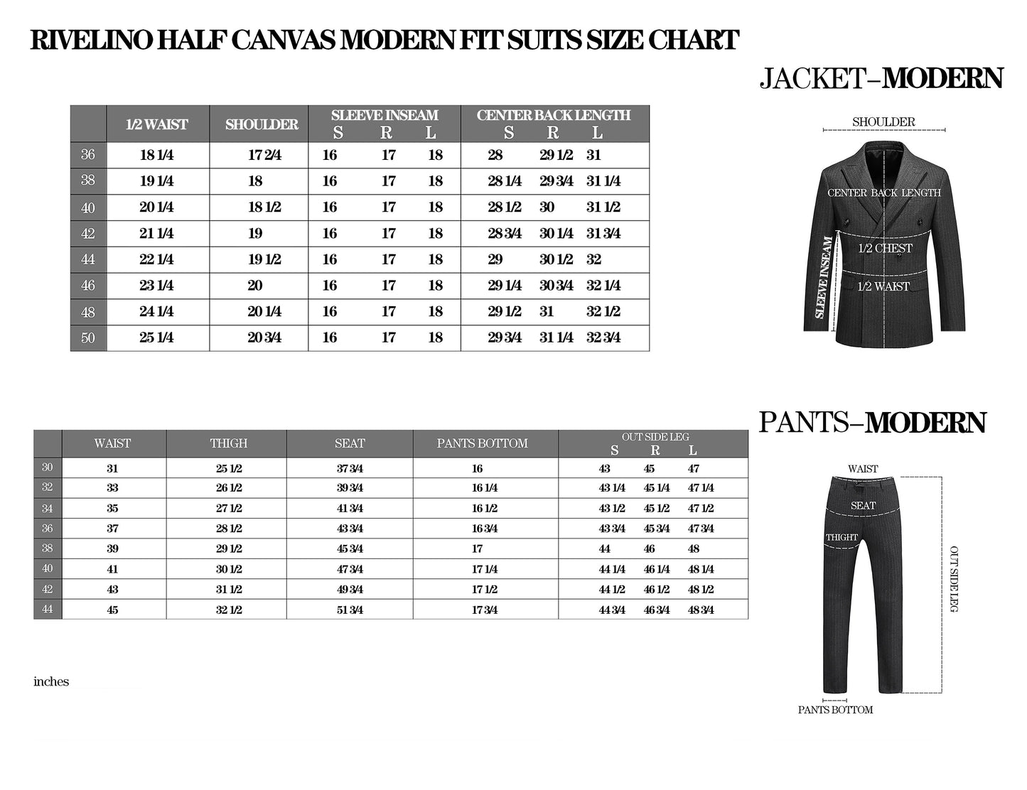 RHC100-1 Men's Black Half-Canvas Suit